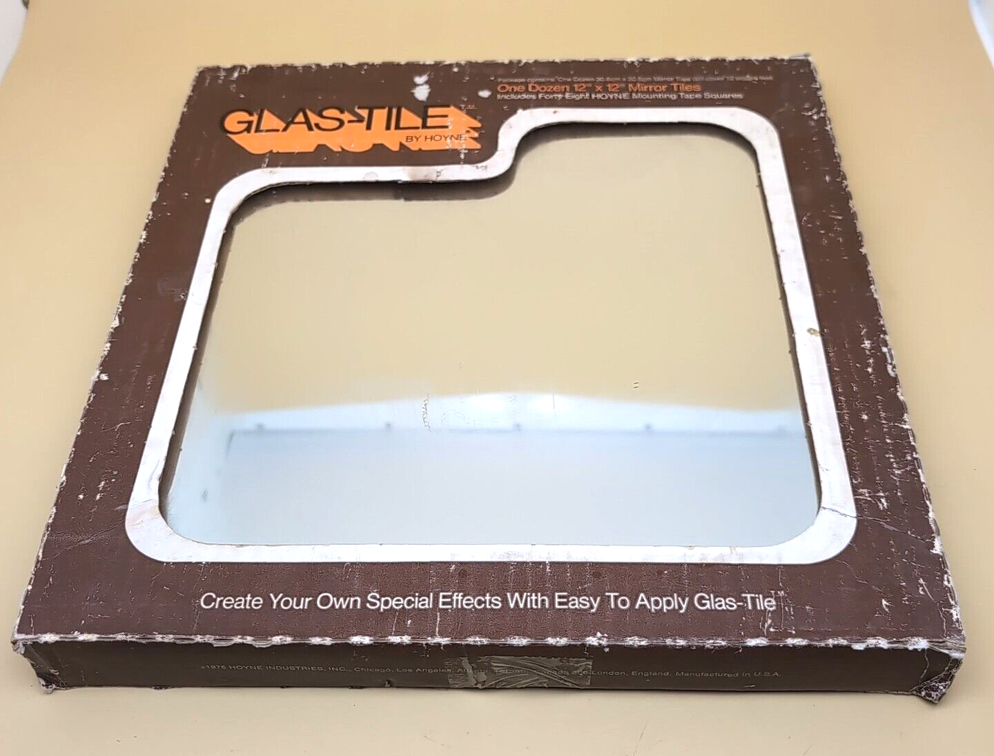 Vintage NEW 1970s Mirrored Hoyne Glas-Tile 12x12 Clear Mirror *OPEN BOX 9 LEFT* Hoyne Tiles