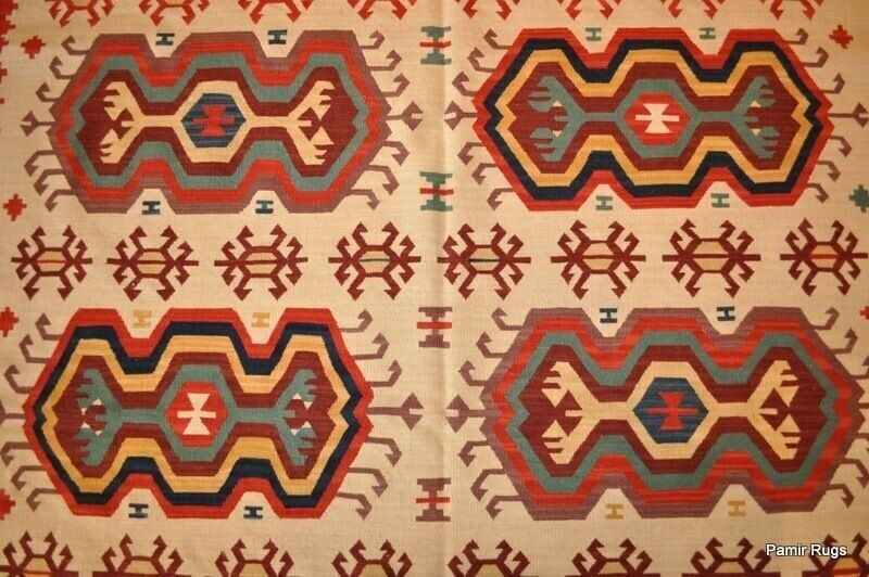 HANDMADE 5x7 ft. 100% wool SOUTHWESTERN Navajo design INDIAN  hand woven kilim Pamir Handmade-rug - фотография #8