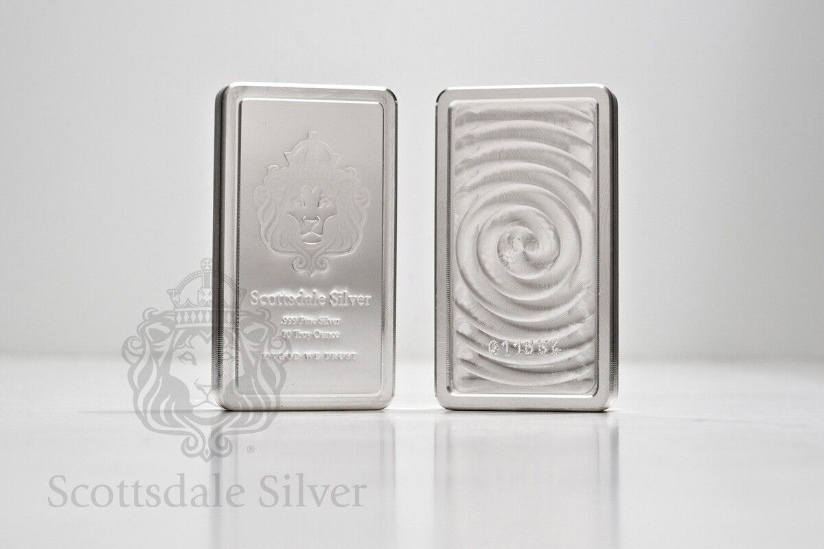 10 oz Scottsdale STACKER® Silver Bar .999 Silver #A182 Без бренда - фотография #2