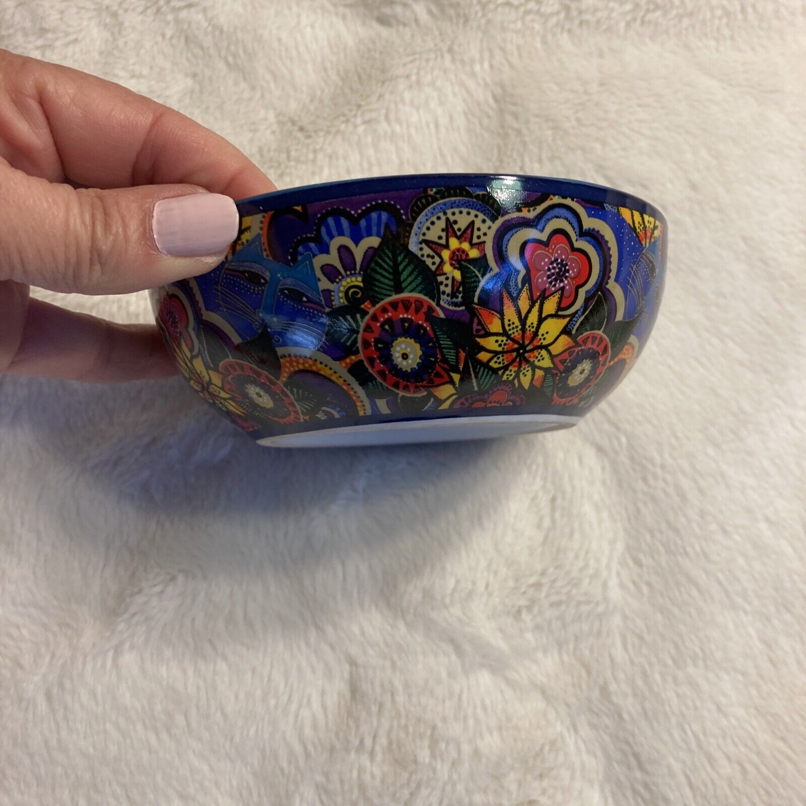 Laurel Burch Carlotta Cat Bowl Trinket Dish Floral Ceramic New (B2) Без бренда - фотография #3