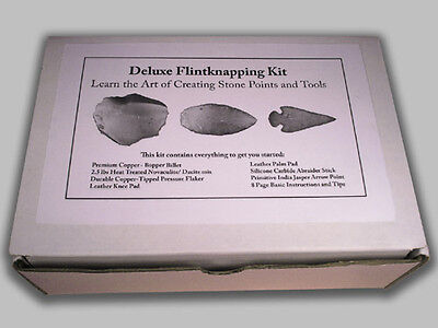 Deluxe Flint Knapping Kit - Copper Billet, Flaker, Pad, DVD, and Stone Included Без бренда - фотография #4
