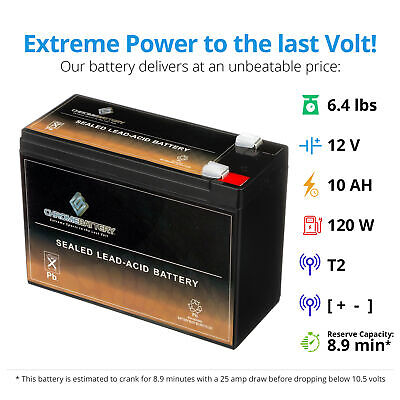 12V 10AH Rechargeable Battery for Electric Scooter Bicycle or Generac 0G9449 Chrome Battery - фотография #3