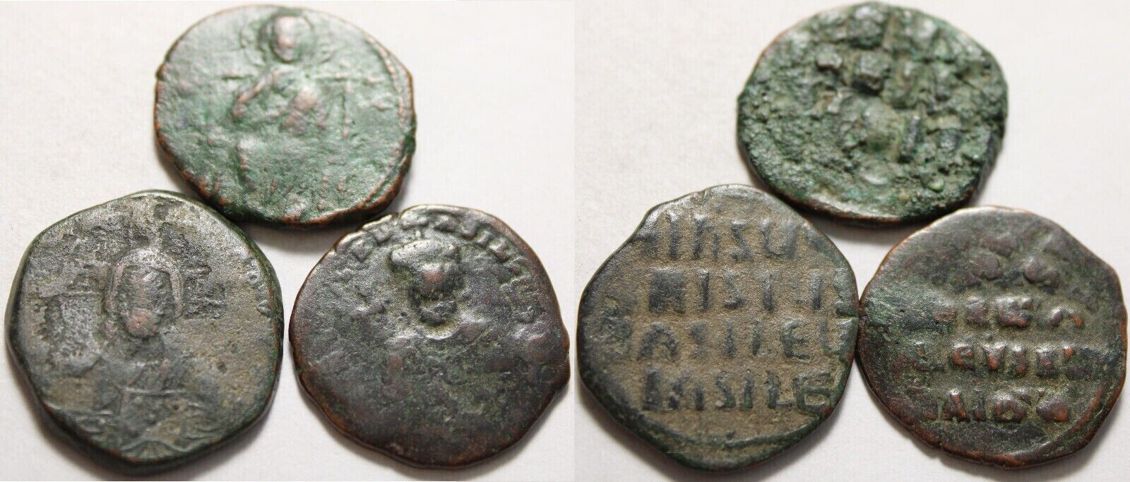 Lot 3 Genuine ancient BYZANTINE coins follis Constantine X/Nicephorus II Phocas Без бренда