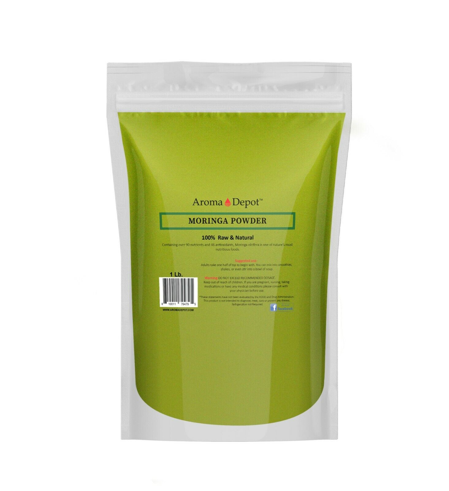 1lb Moringa oleifera Leaf Powder 100% Pure Natural  Superfood Gluten Free Aroma Depot - фотография #2