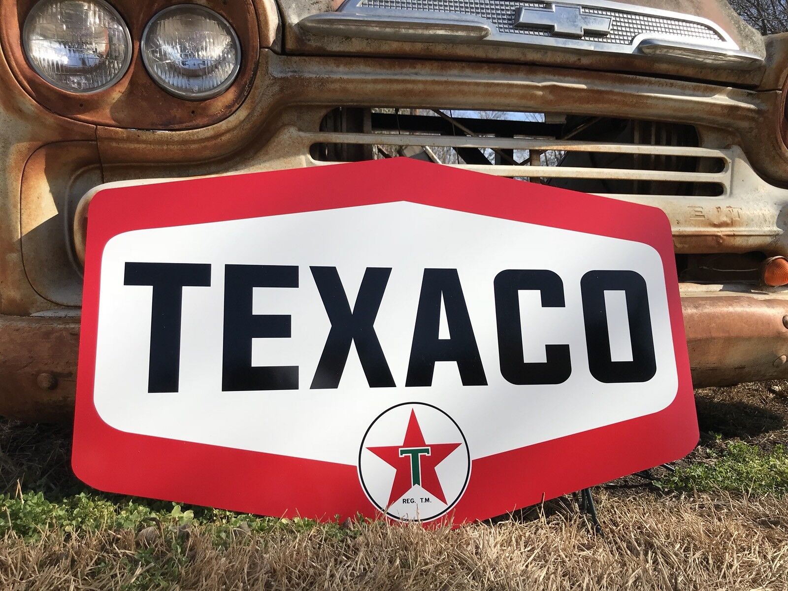 Antique Vintage Old Style Texaco Motor Oil Sign Без бренда - фотография #2