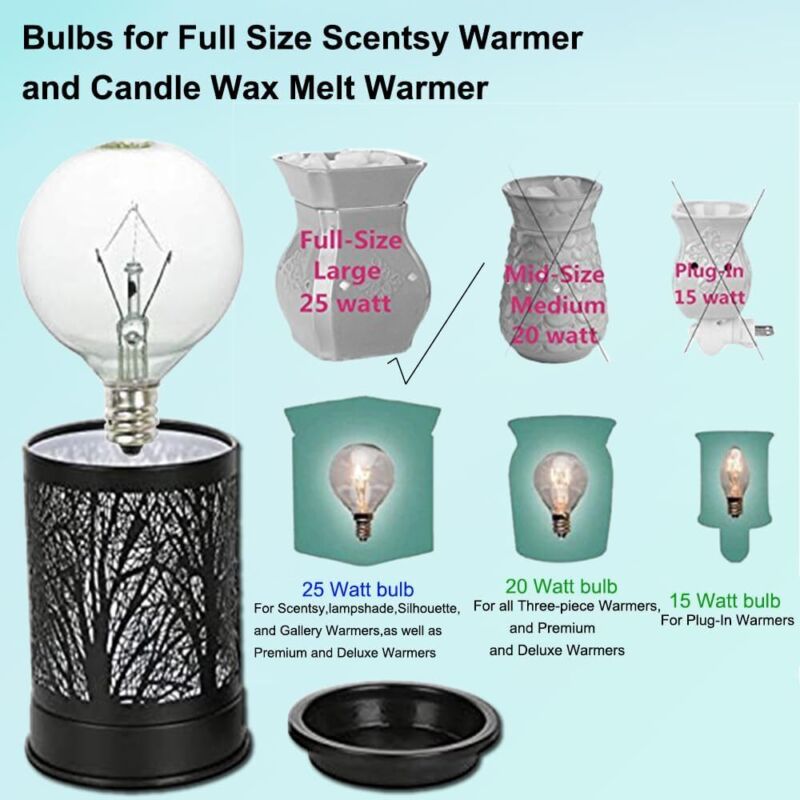 25 Watt Wax Warmer Bulbs,E12 Base Type G Light Bulbs for Full Size Scentsy  PaeorRorL - фотография #3