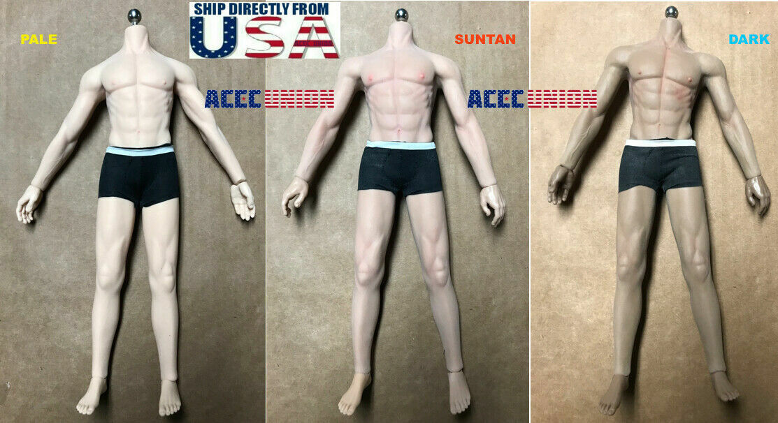 JIAOUDOL 1/6 Flexible Seamless Male Muscular Figure Body PALE SUNTAN DARK U.S.A. Без бренда