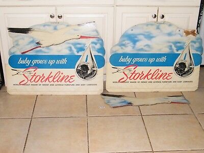 2 Vintage Storkline Baby Carriages Furniture Signs Chicago Storkline
