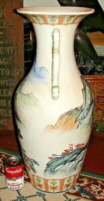 Chinese Japanese Very Large Floor Urn Vase Painted Scenes Two Handles Без бренда - фотография #2