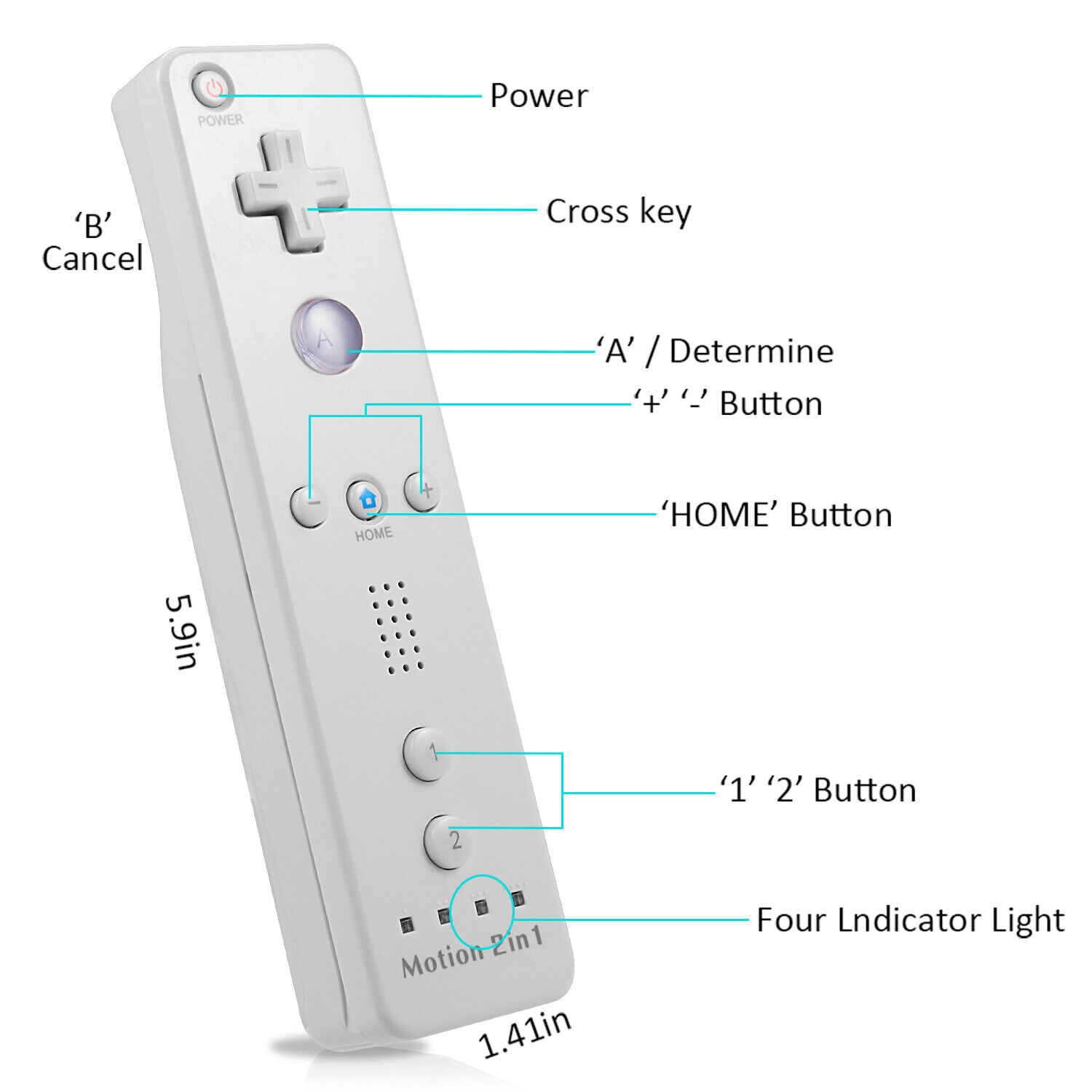 Brand New Built in Motion Plus Remote Controller And Nunchuck For Wii & Wii U Unbranded Does Not Apply - фотография #6