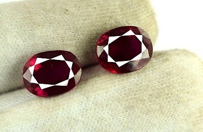 Natural Burma Ruby 13.65 Carat Oval Loose Gemstone Matching Pair Certified Unbranded - фотография #2