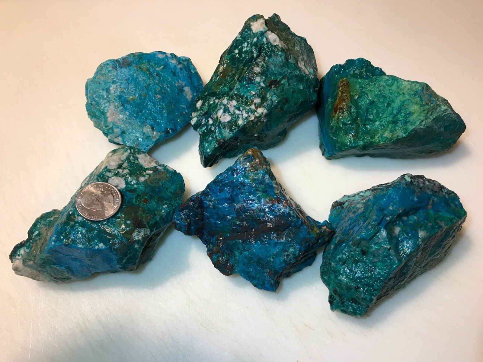5 Pound Lots of  ALL NATURAL Chrysocolla & Turquoise Rough (Large Pieces) (WET) Без бренда - фотография #10