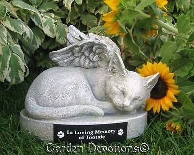 KITTY CAT ANGEL PET MEMORIAL  Garden Statue Grave Marker Stone PERSONALIZED Без бренда