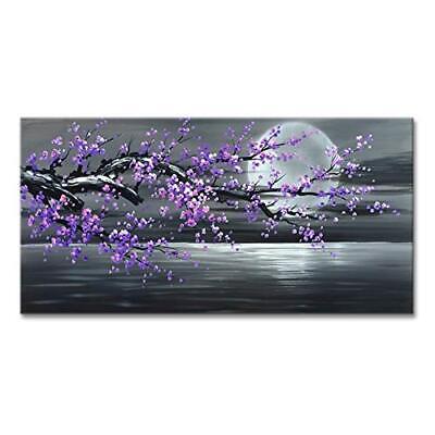 Purple Flower Painting on Canvas Black and White Seascape Wall Art 48"W x 24"H Does not apply Does Not Apply - фотография #8