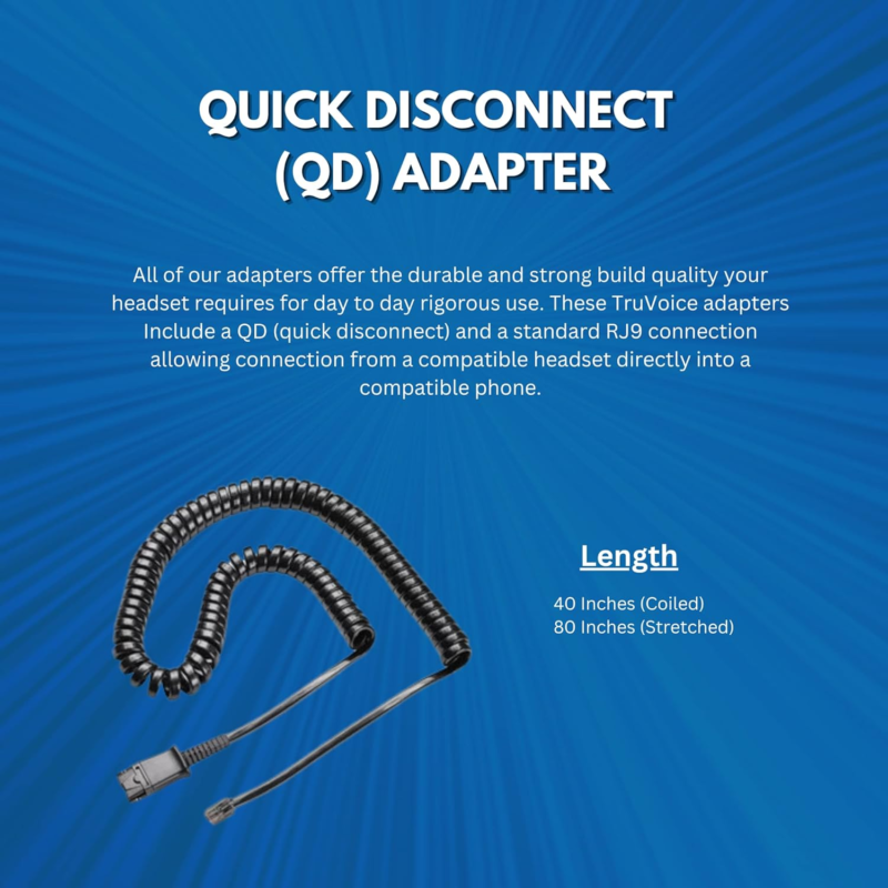 U10P Adapter Cable Compatible with Any Plantronics or  QD Headset - Works with M Does not apply - фотография #3