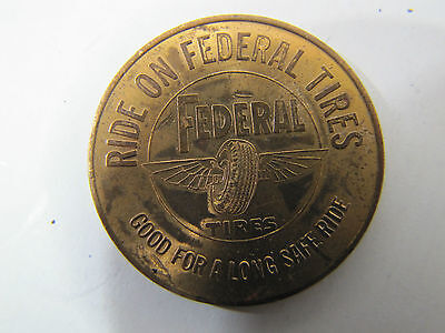 Old FEDERAL TIRES & FLYING A Dealers Medallion Token Tide Water Oil Company Auto flying a tidewater - фотография #2
