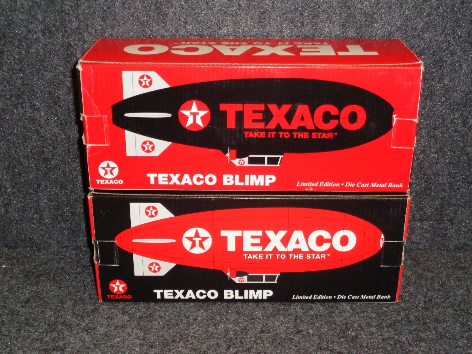 TEXACO BLIMP SET Diecast Coin Bank's Red & Black SpecCast AIRSHIP Texaco - фотография #6