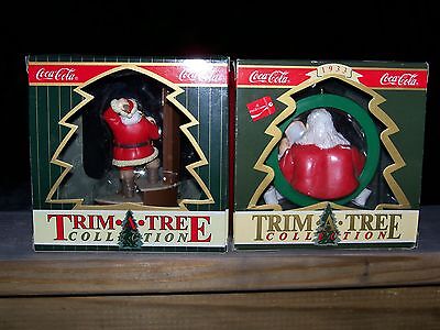 Coca Cola Trim-A-Tree Sundblom Santa Collection Lot of 2 dated 1992 & 1999 NIB Coca-Cola - фотография #2