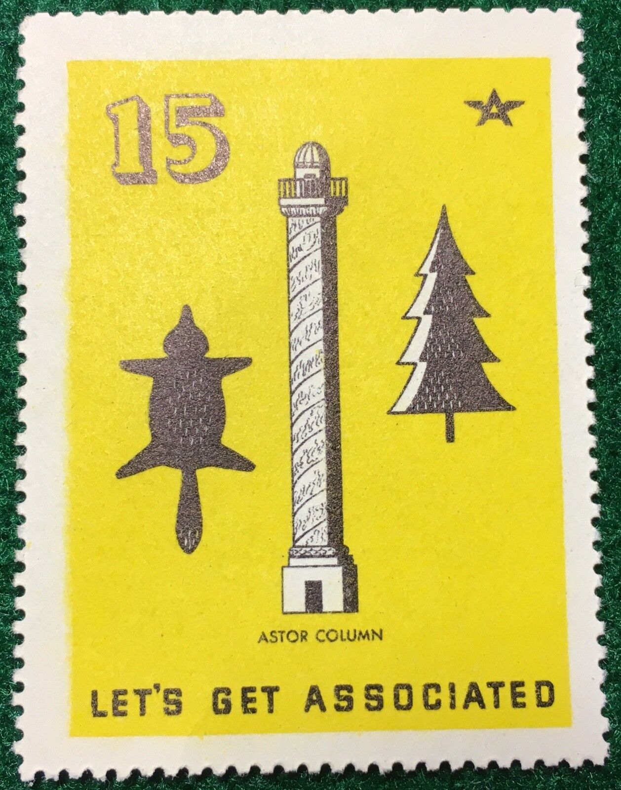 #15 Astor Column - Let’s Get Associated Flying-A Gas & Oil Stamp - FREE SHIP Без бренда