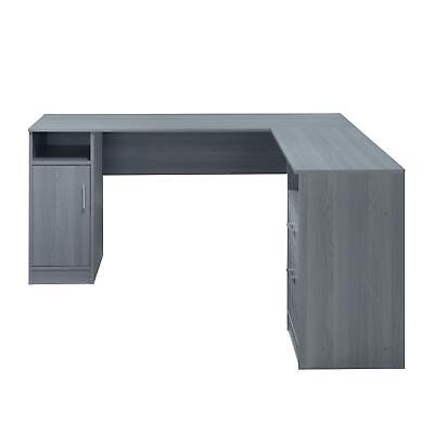 Techni Mobili Functional L-Shaped Desk with Storage, Grey Techni Mobili RTA-8412L-GRY - фотография #3