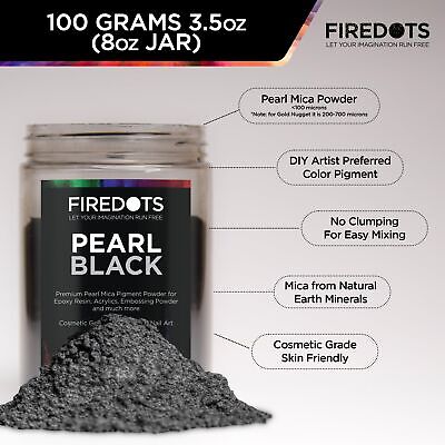 FIREDOTS Pearl Black Mica Powder for Epoxy Resin Black Pigment Powder Cosmeti FIREDOTS - фотография #7