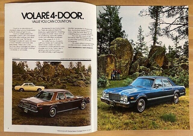 1979 Plymouth Volare and Road Runner Original Sales Brochure Catalog Без бренда - фотография #3