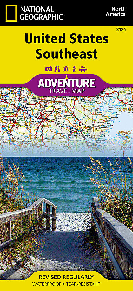 National Geographic US Southeast Adventure Travel Map 3126 National Geographic AD00003126