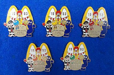 Rare Set of 5 McDonalds 1993 Frank & Son Trucking Lapel Pins Grimace Hamburglar Без бренда - фотография #3