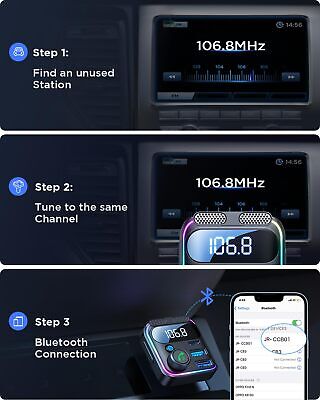 Bluetooth 5.3FM Transmitter Car Adapter Stronger Dual Mic & HiFi Deep Bass Sound Joyroom - фотография #5