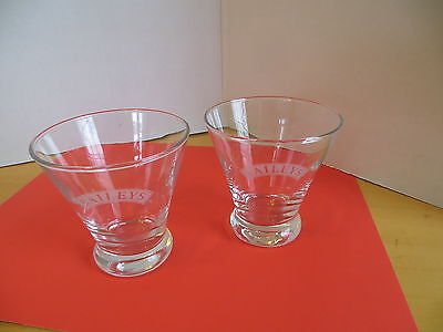 BAILEYS Tapered Etched  On the Rocks Glasses (Set Of  2) Barware Advertising l Baileys - фотография #2