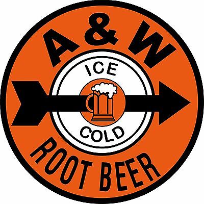 12" A & W Root Beer Reproduction Ad New Aluminum Metal Sign  Без бренда