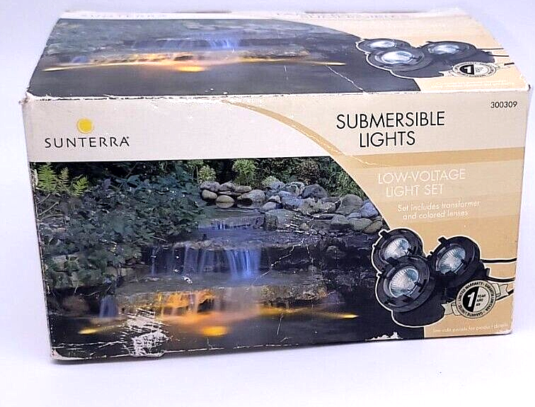NEW Sunterra 300209 Submersible Lights Low-Voltage Transformer Color Lens 3 Pack Sunterra 300209