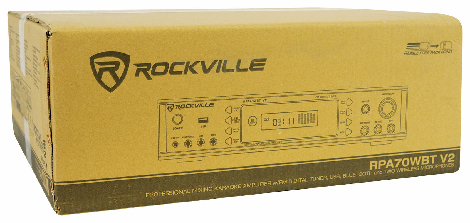 Rockville RPA70WBT 1000w 2-Ch Bluetooth Karaoke Amplifier/Mixer+Wireless Mics Rockville RPA70WBT KAR - фотография #9