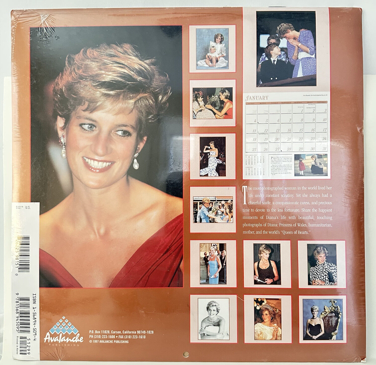 New & Sealed Princess Of Whales Diana 1998 Commemorative Calendars Vtg Lot of 2 Без бренда - фотография #2