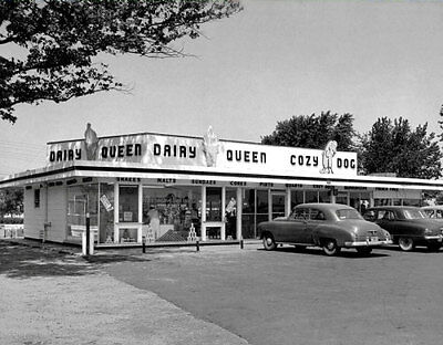 1950's Dairy Queen Large Photo 11X14 - Ice Cream Diner Restaurant Без бренда