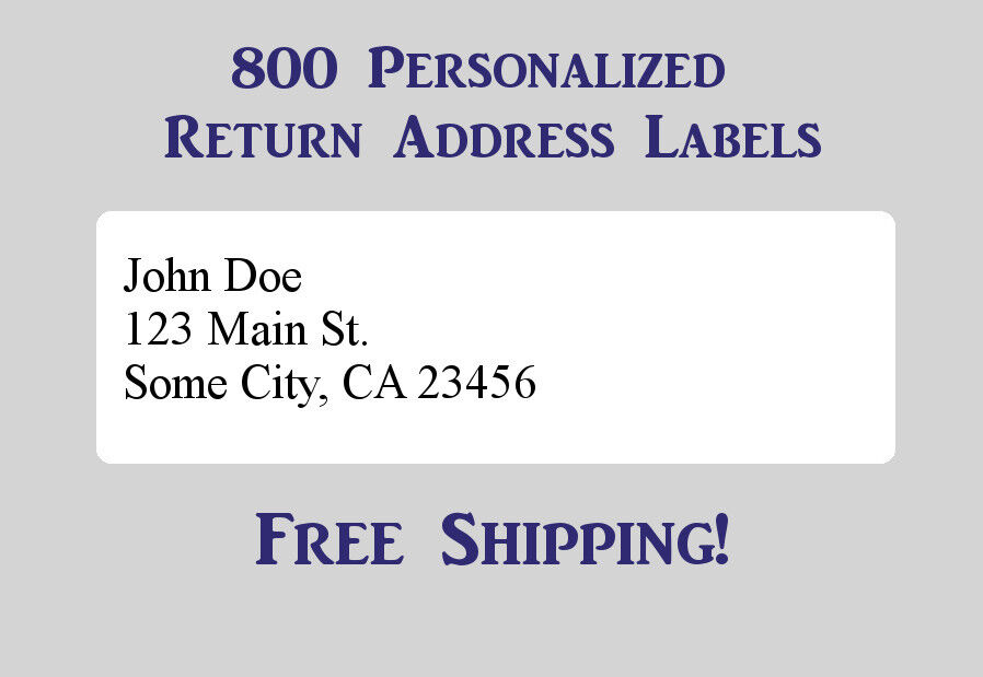 800 Printed Personalized Return Address Labels - 1/2 x 1 3/4 Inch Games&Tech Does Not Apply