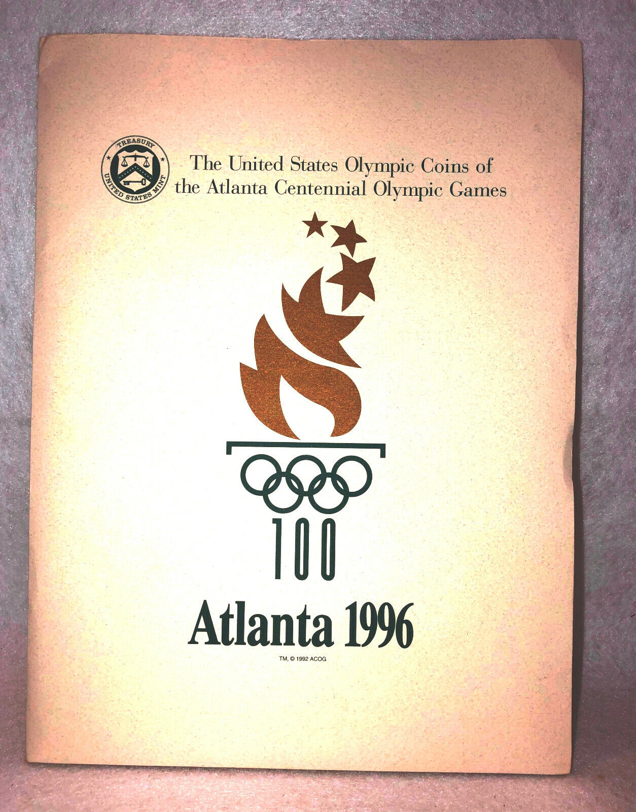 K146 XXVI OLYMPIAD ATLANTA 1996 - US MINT PRESS PACKET OF THE 1996 OLYMPIC COINS Atlanta 1996 Olympics