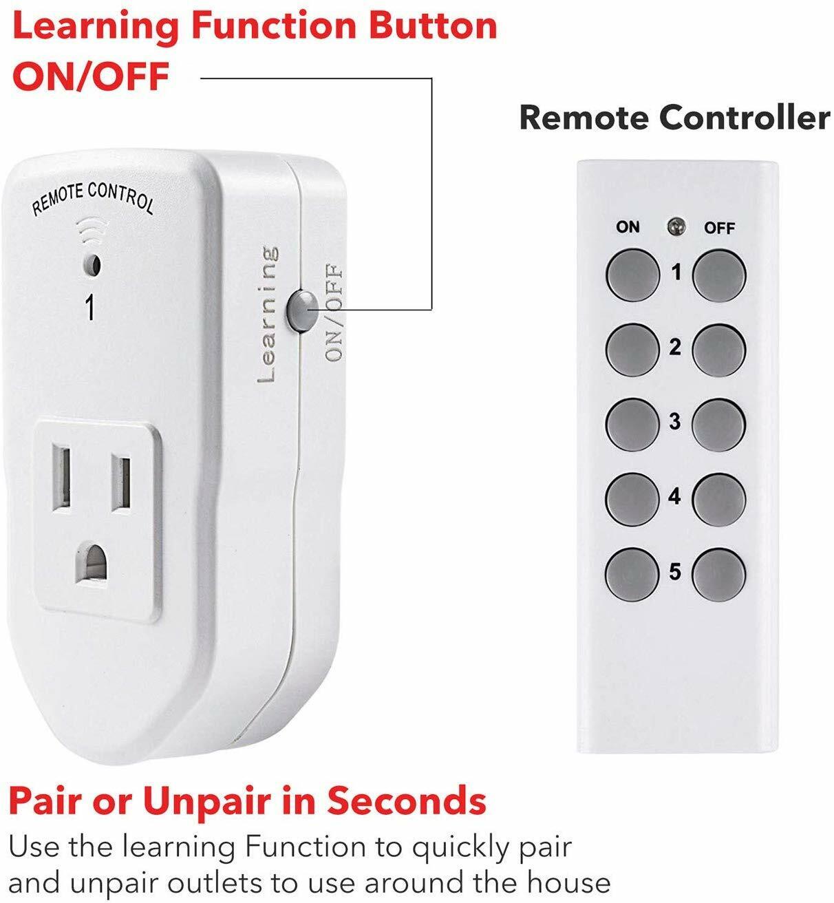 BN-LINK Wireless Remote Control Outlet Switch Power Plug In for lights LED bulbs BN-LINK BNRU117 - фотография #3