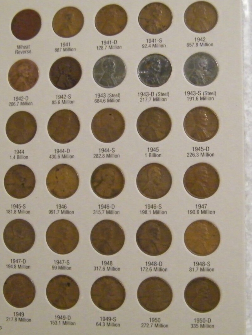 Complete set 1941- 1974 PDS Lincoln Wheat & Memorial Penny Cent Set 90 coins H Без бренда - фотография #6