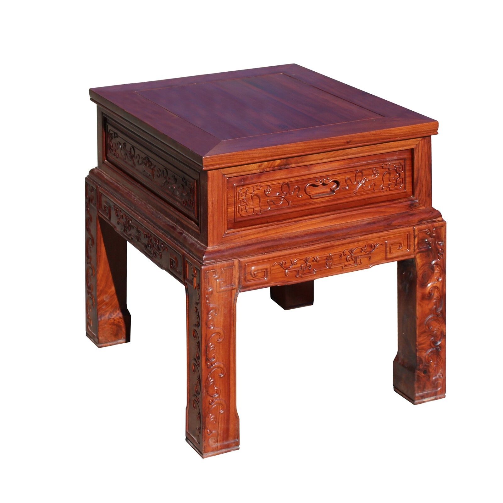 Chinese Oriental Huali Rosewood Flower Motif Tea Table Stand cs4594 Handmade Does Not Apply - фотография #3