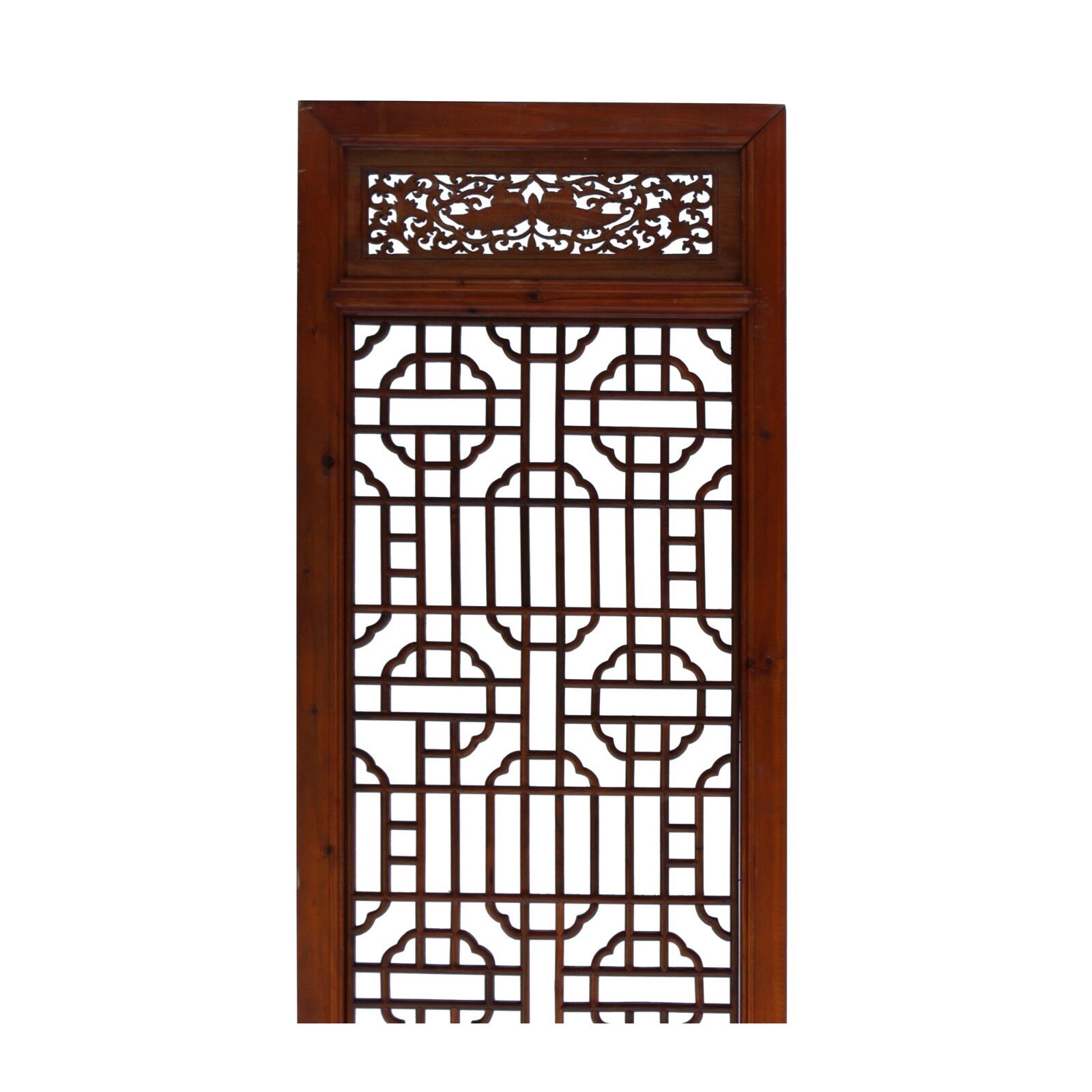 Chinese Brown Geometric Open Pattern Wall Tall Panel Divider cs4523 Unbranded - фотография #4