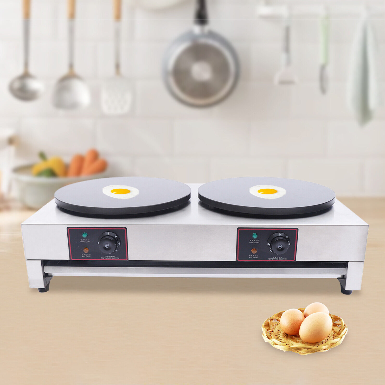 3kw+3kw 40cm 16" Commercial Double Pancake Maker Luxury Electric Crepe Unbranded Does Not Apply - фотография #19