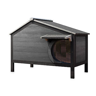 Outdoor Insulated Wooden Cat House, Soft Foam Insulation, Gray Onebigoutlet does not apply - фотография #9