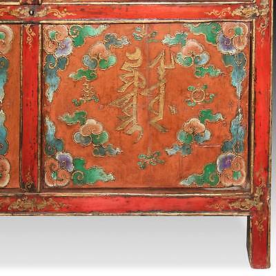 RARE ANTIQUE CABINET PAINTED PINE WOOD TIBET BUDDHISM CHINESE FURNITURE 19TH C.  Без бренда - фотография #4