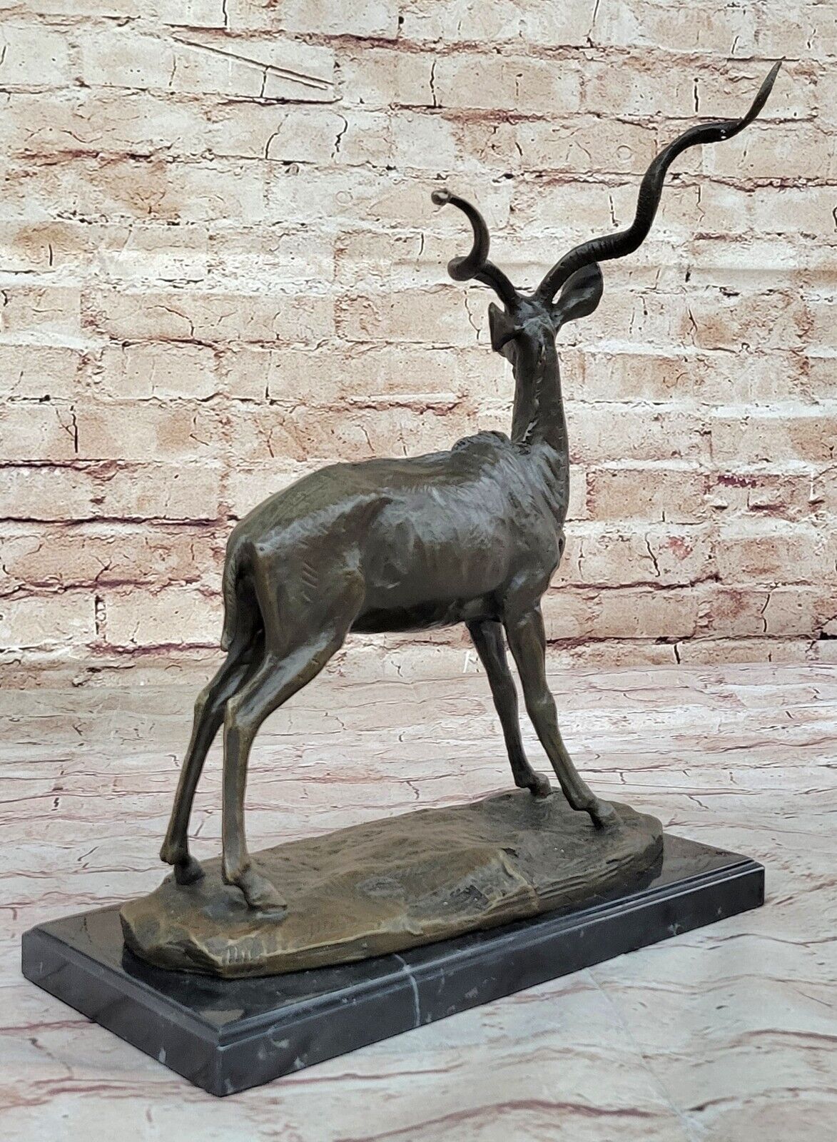 Bronze Sculpture Gazelle Hand Made Masterpiece Detailed Marble Base Figure Sale Без бренда - фотография #6