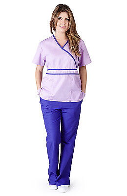 Medical Nursing Women Scrubs NATURAL UNIFORMS Contrast Mock Sets Size XS - 3XL Natural Uniforms - фотография #10