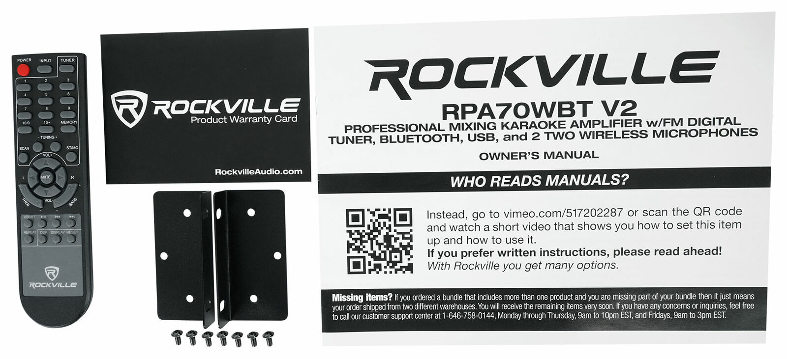 Rockville RPA70WBT 1000w 2-Ch Bluetooth Karaoke Amplifier/Mixer+Wireless Mics Rockville RPA70WBT KAR - фотография #8