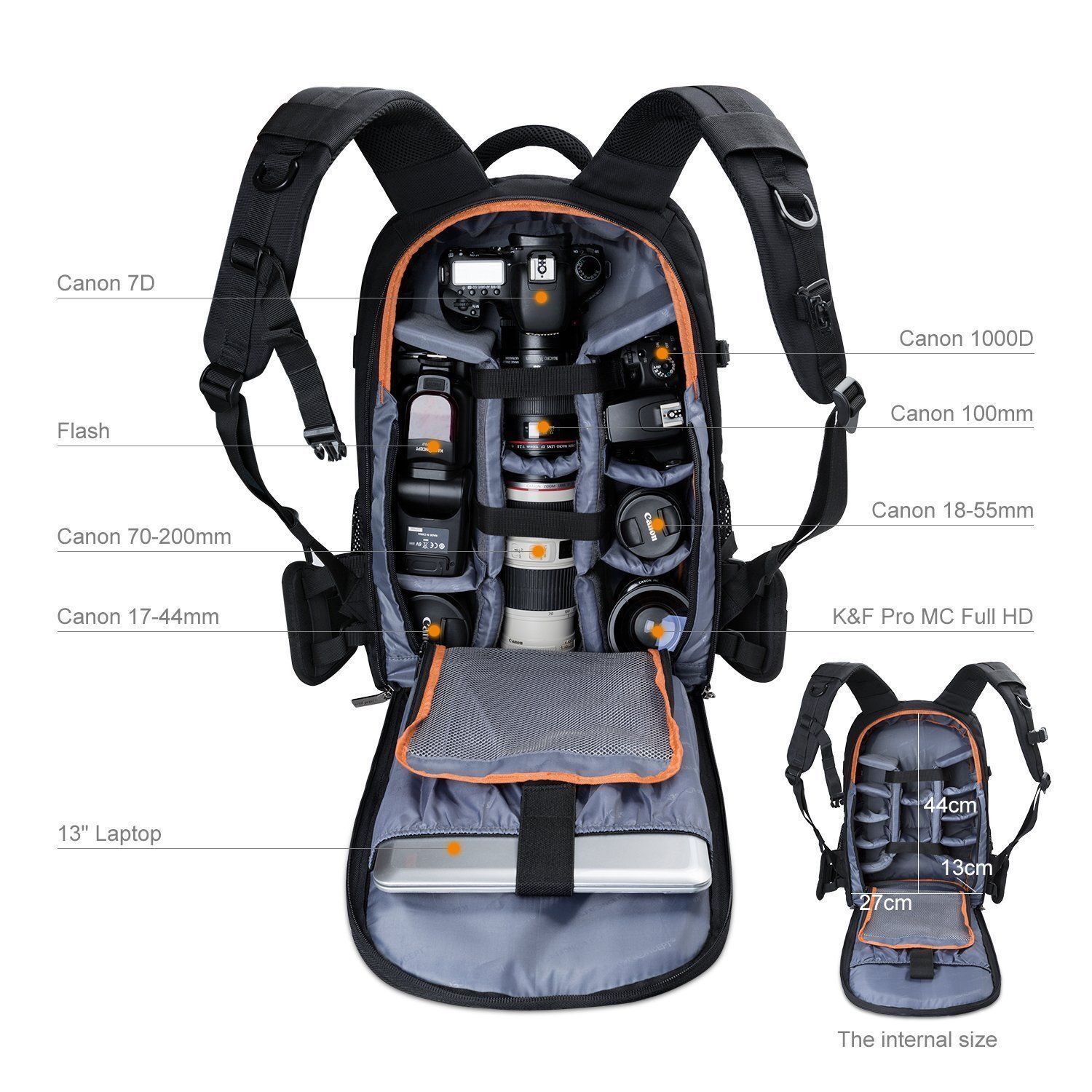 K&F Concept DSLR Camera Backpack Bag Case Waterproof Large Capacity Rain Cover K&F Concept KF13.025