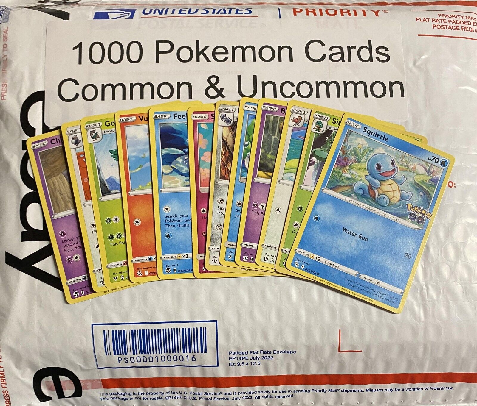 AUTHENTIC 1000 BULK Pokemon Card Lot ALL COMMON & UNCOMMON !!! Huge NEAR MINT Без бренда - фотография #2