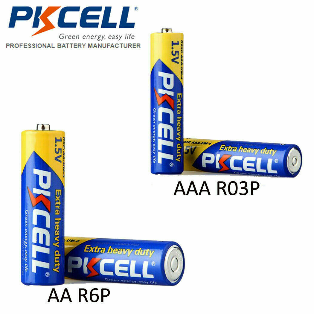 (Combo 40) AA AAA Batteries 1.5V 20x AAA R03P+ 20x AA R6P Zinc-Carbon for Clocks PKCELL Does Not Apply - фотография #3